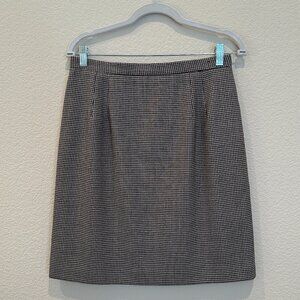 Talbots Black and White Check Wool Skirt